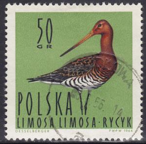 Poland 1233 Black-Tailed Godwit 50GR 1964