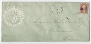 1870s Tolland CT 6ct banknote cover insurance company [y8226]