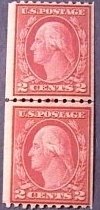 U.S.# 488-MINT NEVER/HINGED--JOINT LINE PAIR--WASHINGTON----1916