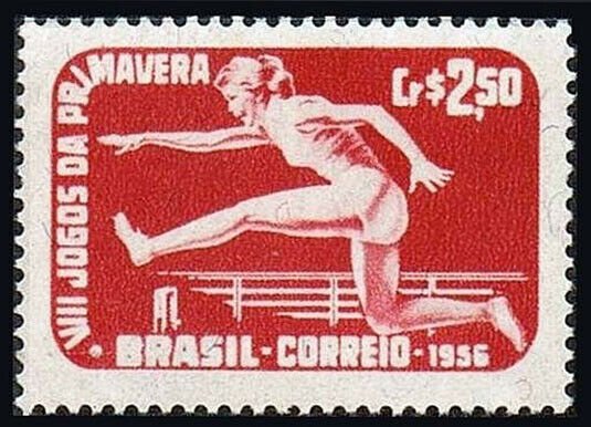 Brazil 840, MNH. 7th Spring Games. Woman hurdler, 1956