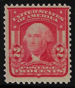 Scott #319c - VF-OG-LH - Beautiful scarlet shade, type I. Woefully undervalued.