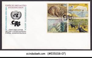 UNITED NATIONS UNO 1993 - ENDANGERED SPECIES /ANIMALS - 4V FDC