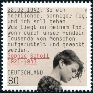 2021 Germany Sophie Scholl - Patriot (Scott 3215) MNH