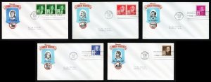# 889 to 893 First Day Covers with Gundel cachet - 1940 - # 1