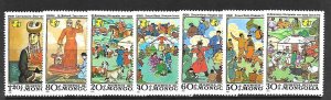 MONGOLIA Sc 1224-31 NH ISSUE OF 1981 - LOCAL ART