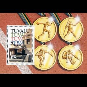 TUVALU 1992 - Scott# 616 S/S Olympics-Stadium NH