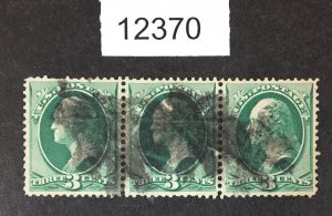 MOMEN: US STAMPS # 158 STRIP OF 3 USED LOT #12370