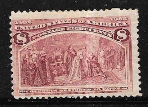 US#236 8c Columbian Exposition (MH) CV $47.50