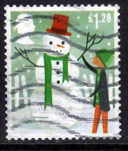 GB 2014 QE2 £1.28 Christmas Building Snowman used SG 3654 ( K1464 )