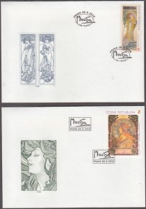 CZECHOSLOVAKIA Sc # 3454-5 FDC SET of 2 of FRENCH JEWISH ACTRESS SARAH BERNHARDT