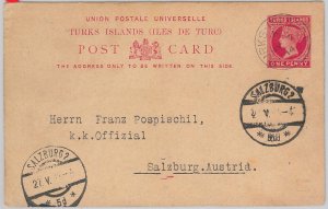 52024 -  TURKS ISLANDS  -  POSTAL HISTORY - STATIONERY CARD to AUSTRIA 1914