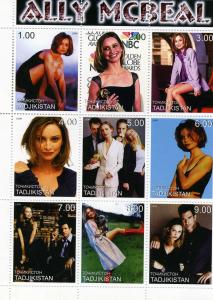 Tajikistan 1999 ALLY McBEAL Comedy Series Sheet Perforated Mint (NH)