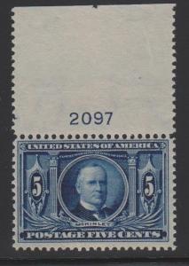 326 plate # VF mint  never hinged  with nice color scv $ 200 ! see pics !