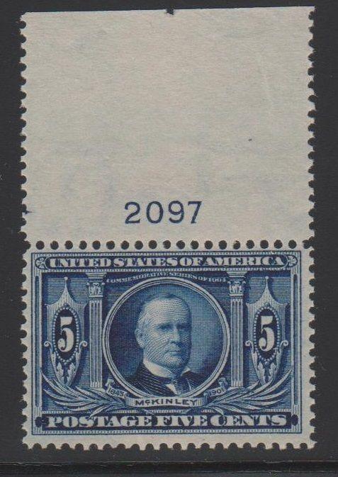 326 plate # VF mint  never hinged  with nice color scv $ 200 ! see pics !