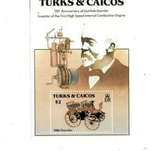 Turks and Caicos -1984 - Autos - Souvenir Sheet - MNH (Scott#613)