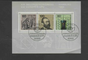 GERMANY #1420  1984  U.P.U CONGRESS    MINT  VF NH  O.G  CTO  S/S