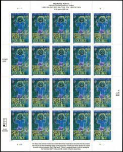 # B3 Stop Family Violence First Class MNH Sheet of 20 Stamps    2003 Issue