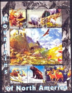 Kyrgyzstan 2004 Mountains of North America Animals Sheet MNH Private