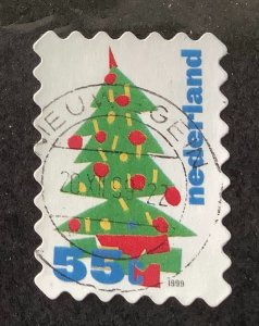 Netherlands 1999 Scott 1041t used -55c,   drawing,  Christmas Tree