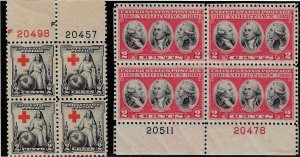 702-703 Mint,OG,HR... Plate Blocks of 4... SCV $5.25... XF