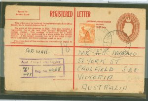 Australia   1947 KG VI 5 1/2c reg. env., size G, Military use, Australia Unit PO 49