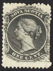 Canada Nova Scotia Sc# 8 Used 1860 1¢ black Queen Victoria