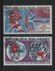 Malagasy Republic  #C124-C125  cancelled 1974  table tennis