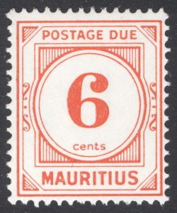 Mauritius 1966 6c Red-Orange PERF 13.5x14 Scott J10 VAR SG D10a MNH Cat $-