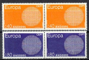 Andorra, French Sc# 196-197 MNH Pair 1970 Europa