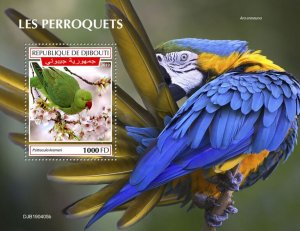 DJIBUTI - 2019 - Parrots - Perf Souv Sheet - Mint Never Hinged