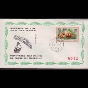 TUVALU 1981 - Comm.Cover-Nanumea Discovery