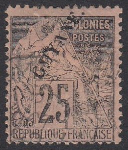 French Guiana 25 Used CV $35.00