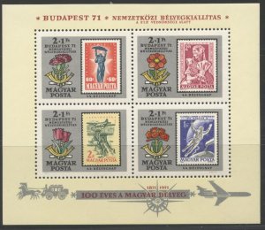 HUNGARY Sc#B293 1971 Budapest 71 Exhibition Souvenir Sheet OG Mint NH