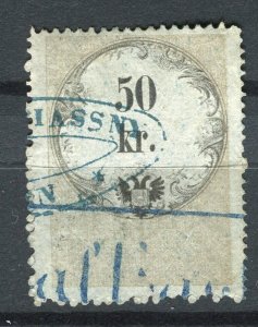 AUSTRIA; 1870s classic early Revenue issue fine used 50Kr. value