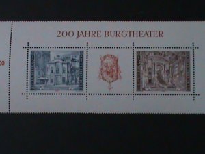 AUSTRIA-1976-SC#1030-BICENTENARY OF VIENNA BURGTHEATER-MNH PANE VERY FINE