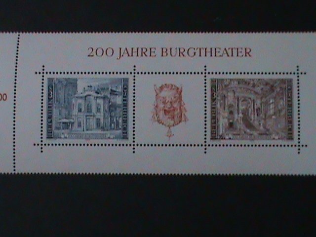 AUSTRIA-1976-SC#1030-BICENTENARY OF VIENNA BURGTHEATER-MNH PANE VERY FINE