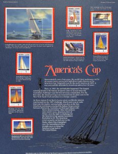 Postal Commemorative Society Stamp Panel MNH, Sierra Leone, America's Cup Yacht