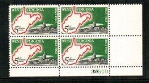 US Stamp #1232 MNH West Virginia Statehood Plate Block of 4