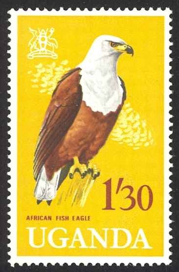 Uganda Sc# 106 MNH 1965 1.30sh Arms of Uganda & Birds