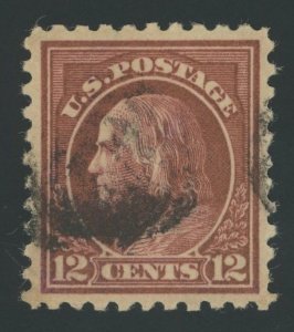 USA 435a - 12 cent Copper Red Shade Variety - VF Used - 1 shorter perf