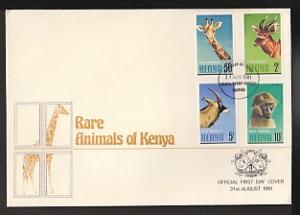 Kenya Animals 199-202 U/A FDC