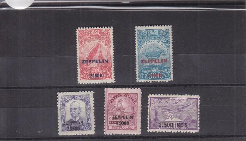 Brazil: Zeppelin Overprint, MNH, Sc #C26-C30, Cat. $147.50 (S14047)