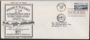 1960 Automated Post Office Sc 1164 cachet  I T & T w/letter IT&T