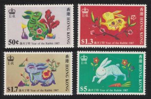 Hong Kong Chinese New Year of the Rabbit 4v 1987 MNH SG#529-532
