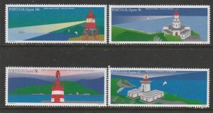 1996 Portugal-Azores - Sc 437-40 - MNH VF - 4 singles - Lighthouses