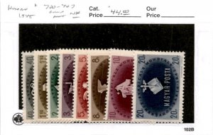 Hungary, Postage Stamp, #700-707 Mint NH, 1945 World Trade Union