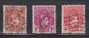 NIGERIA Scott # 54-5, 66 Used - KGVI Definitives