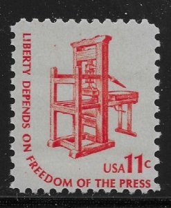 1975 Freedom of the Press Single 11c Postage Stamp, Sc# 1593, MNH, OG