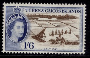 TURKS & CAICOS ISLANDS QEII SG247, 1s 2d sepia & dp ultramarine, M MINT. Cat £20