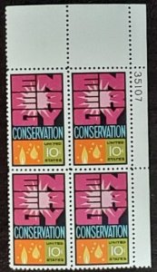 US Scott # 1547; 10c Energy Conserv. from 1974; MNH, og, VF; Plate Block of 4